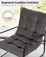 Outdoor Accent Chair, Modern Metal Outdoor Lounge Chair, Comfy Patio Accent Chair with Padded Seat - Photo 5