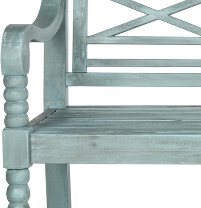 Safavieh Outdoor Collection Karoo Bench, Beach House Blue