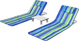 Giantex Beach Chairs for Adults 2 Pack Set with Side Table, 5 Position Adjustable Folding Lawn Chair for Sunbathing - Photo 1