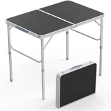 VINGLI 3FT Small Camping Table Adjustable Height Aluminum Folding Table for Picnic Party BBQ - Photo 1