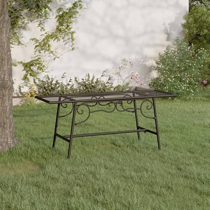 Tree Bench 43.3 Inch Black Steel Outdoor Garden Seat with Backrest, Rust-Resistant Patio Furniture for Yard Decor, Sturdy Metal Bench Surrounds Tree Trunk for Shade and Relaxation