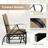 Tangkula Outdoor Patio Glider, Metal Framed Gliding Chair with Cushion - Photo 4