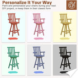 HOMEDIARY Outdoor Solid Wood Swivel Bar Stool, Oversized Patio Log Bar Height Chair with High Back - Photo 8