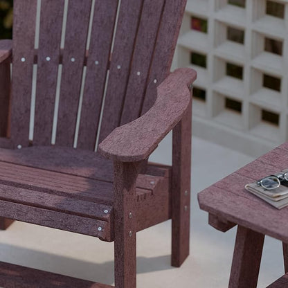 Wildridge Heritage Upright Adirondack Chair, Cherrywood - Outdoor All-Weather Poly Furniture for Patio, Deck, Yard