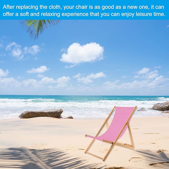 PATIKIL Beach Chair Replacement Fabric, 45 x 17 Sling Chair Replacement Oxford Cloth for Lounge, Patio, Camping, Pink