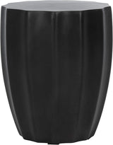 Safavieh Outdoor Jaslyn Black Modern Concrete Round Accent Table - Photo 1