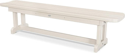 POLYWOOD Park 72-Inch Harvester Backless Bench, Sand