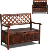 VINGLI Outdoor Storage Bench, Large Wood Deck Box with Seating, Weatherproof Outdoor Bench with Storage Loveseat - Photo 1