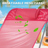 3-in-1 Heavy Duty Tanning Chair with Face Hole Adjustable 5-Position Folding Chaise Lounge Chairs Portable Lay Flat - Photo 6