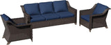 3 Pieces Patio Conversation Furniture Set - 1 Sofa, 2 Armchairs - Photo 6