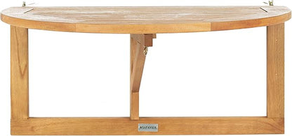 Safavieh PAT7045A Outdoor Collection Owens Natural teak wood Balcony Hanging Half Table