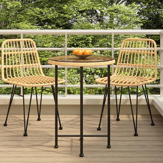 21.7" Round Glass Dining Table Modern Small Patio Coffee Side Table Clear Tempered Top with Powder-Coated Steel Legs Weather-Resistant for Indoor Outdoor Balcony Garden Bistro