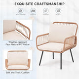 Verano Garden 3 Pieces Patio Bistro Sets, Outdoor Wicker Balcony Furniture Sets - Photo 3