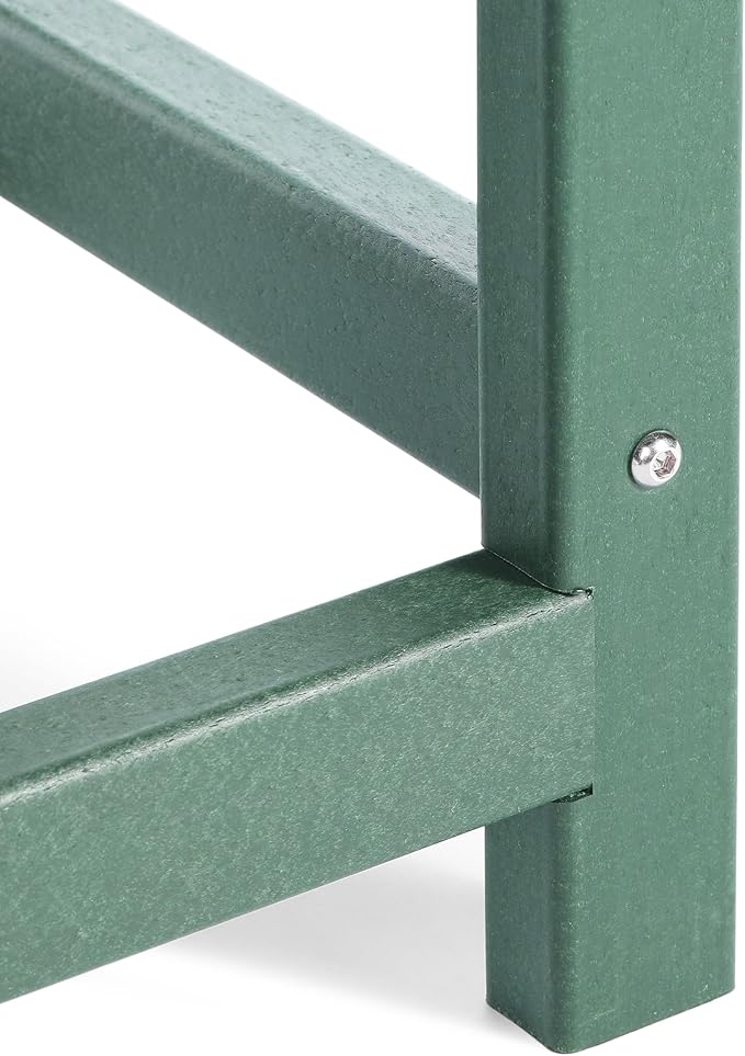 Costaelm Kids Outdoor Side Table, Small Patio HDPE Adirondack Square Table, Porch End Table for Outside Pool Garden, Dark Green
