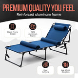 Outdoor Lounge Chair | Extra Large Portable cot incl Leg Raising adjustability | Easy Setup & Takedown - Photo 3