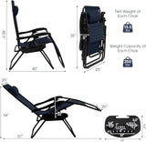 Goplus Zero Gravity Lounge Chairs, 160°Adjustable Folding Recliner w/Pillow and Cup Holder - Photo 3