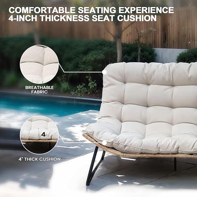 Crestlive Products Outdoor Loveseat 3PCS, Outdoor Sofa Set - Photo 4