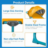 Colorsoul 2 Pack Tanning Chair with Sun Canopy, Adjustable 4-Position Beach Lounge Chair for Adults - Photo 4