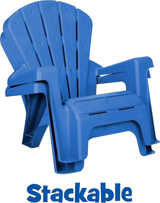 Little Tikes Kids Garden Chair 2 Pack in Blue, Outdoor Toddler Activity Adirondack Chairs for Picnic, Garden, Patio - Photo 6