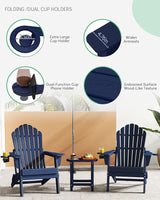 Plawdlik [2026 Upgraded Folding Adirondack Chair, 37.8" Extra High Back & 20.3" Wide Seat with Dual Cup Holders - Photo 4