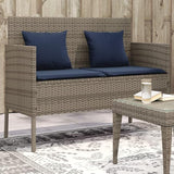 Garden Bench Grey, Navy Blue Outdoor Benches Outdoor Furniture for Courtyard - Photo 1
