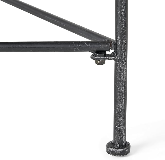 36" Iron Simple Outdoor Rectangular Coffee Table, Modern Courtyard Furniture, Iron Hollowed-Out Grid Surface - Photo 6