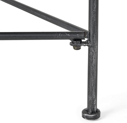 36" Iron Simple Outdoor Rectangular Coffee Table, Modern Courtyard Furniture, Iron Hollowed-Out Grid Surface, Suitable for Placement in The Living Room or Courtyard