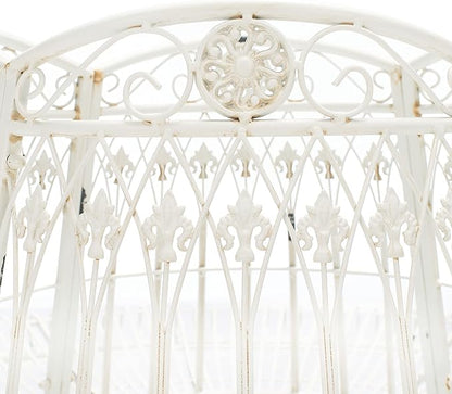 Safavieh PAT5019B Outdoor Collection Ally Darling Antique White Wrought Iron 60-inch Round Tree Bench