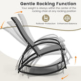 Tangkula Rocking Chair Outdoor, 2-in-1 Convertible Lounge Chair with 4-Level Adjustable Backrest - Photo 7