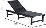 SAFAVIEH Outdoor Collection Inglewood Dark Slate Grey Solid Wood/Beige Cushion Chaise Lounge Chair (PAT6723K) - Photo 2