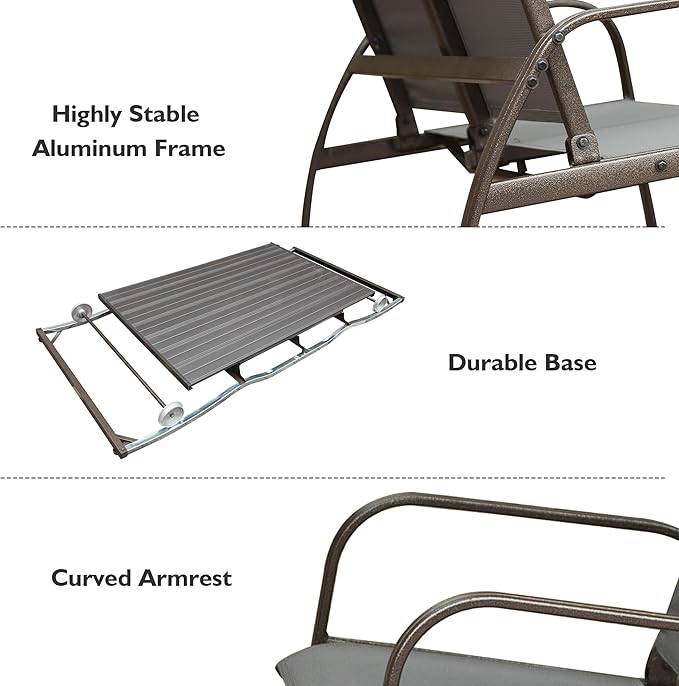 Domi 4-Seat Outdoor Glider Bench with Canopy - Photo 7
