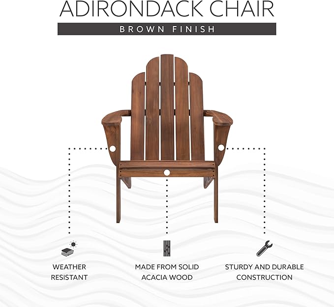 Linon Home Dcor Home Decor Teak Wood Stock Chair, 30.4" wx37.6 dx37.8 h, Stain - Photo 9
