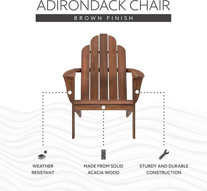Linon Home Dcor Home Decor Teak Wood Stock Chair, 30.4" wx37.6 dx37.8 h, Stain