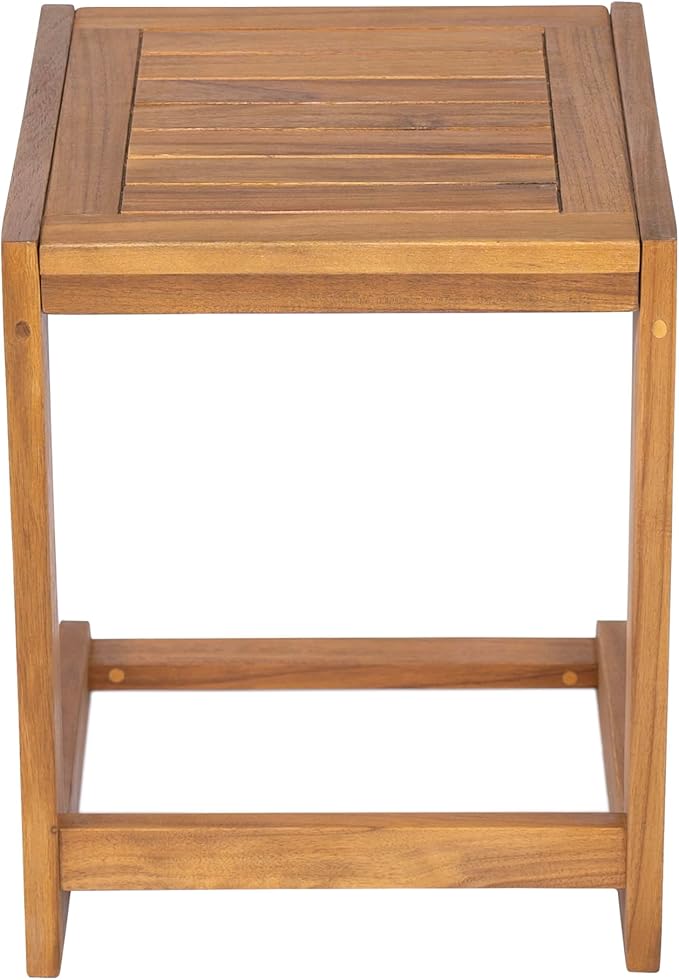 Christopher Knight Home Dessa Outdoor Side Table, Acacia Wood End Table, C Shape Small Coffee Table - Photo 6