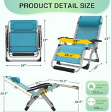 Suteck Oversized Zero Gravity Chair, 29In XL Lounge Chair w/Removable Cushion&Headrest - Photo 2