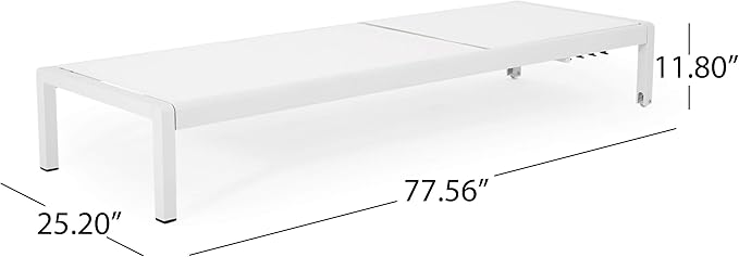 Cynthia Outdoor Chaise Lounge, White