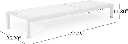 Cynthia Outdoor Chaise Lounge, White