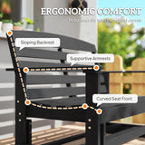 Outsunny 2-Person Outdoor Glider Bench Patio Double Swing Rocking Chair Loveseat w/Slatted HDPE Frame for Backyard - Photo 8
