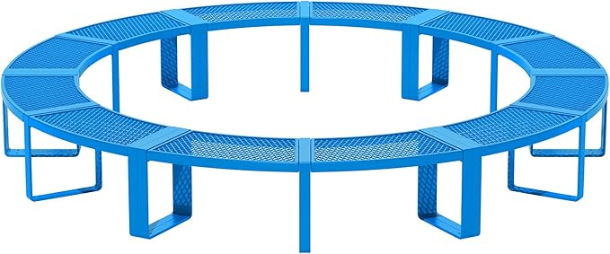 Heavy Duty Outdoor Curved Fire Pit Bench,Metal Outside Park Bench,Steel Backless Loveseat,Coated Mesh Commercial-Grade Seating for Patio, Porch, Garden, Deck, Yard, 1000 LBS Max Load