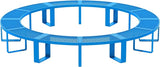 Heavy Duty Outdoor Curved Fire Pit Bench, Metal Outside Park Bench, Steel Backless Loveseat - Photo 6