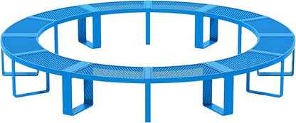 Heavy Duty Outdoor Curved Fire Pit Bench,Metal Outside Park Bench,Steel Backless Loveseat,Coated Mesh Commercial-Grade Seating for Patio, Porch, Garden, Deck, Yard, 1000 LBS Max Load