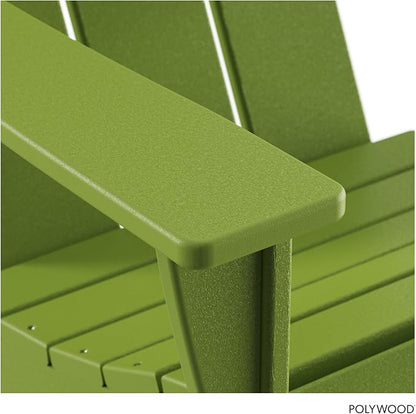 POLYWOOD Modern Adirondack Chair – All-Weather Outdoor Lawn Adirondack Chairs – HDPE, Fade-Resistant & Durable Outdoor Furniture – For Patio, Deck & Fire Pit Chairs – Lime