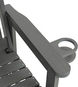 Poly Lumber Patio Glider, HIPS Material Weather-Resistant Swing Bench for Outdoor Porch Garden, Gray - Photo 9