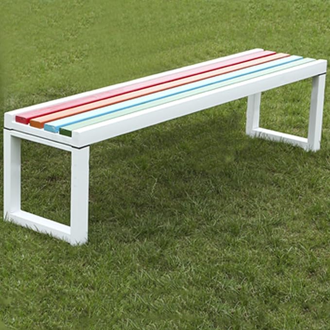 Outdoor Metal Garden Bench, 120cm Loveseat Chair for Patio & Garden, Backrest & Backless Options, Stylish Seating for Indoors & Outdoors (White)