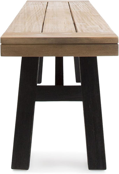 Christopher Knight Home Danee Acacia Wood Outdoor Bench, Solid Wood Garden Bench with Classic Slat Design, Rustic Patio Seating for Dining, Porch or Poolside, Natural and Gray