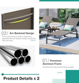 SUNLEI Lounge Chair for Outside Set of 4, Patio Chaise Lounge Outdoor w/ 5-Position Adjustable Backrest - Photo 7