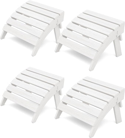 KINGYES Folding Adirondack Ottomans Set of 4 for Adirondack Chair, White