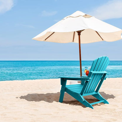 FUNBERRY Folding Adirondack Chair, HDPE All Weather Fire Pit Chairs with Cup Holder for Outdoor