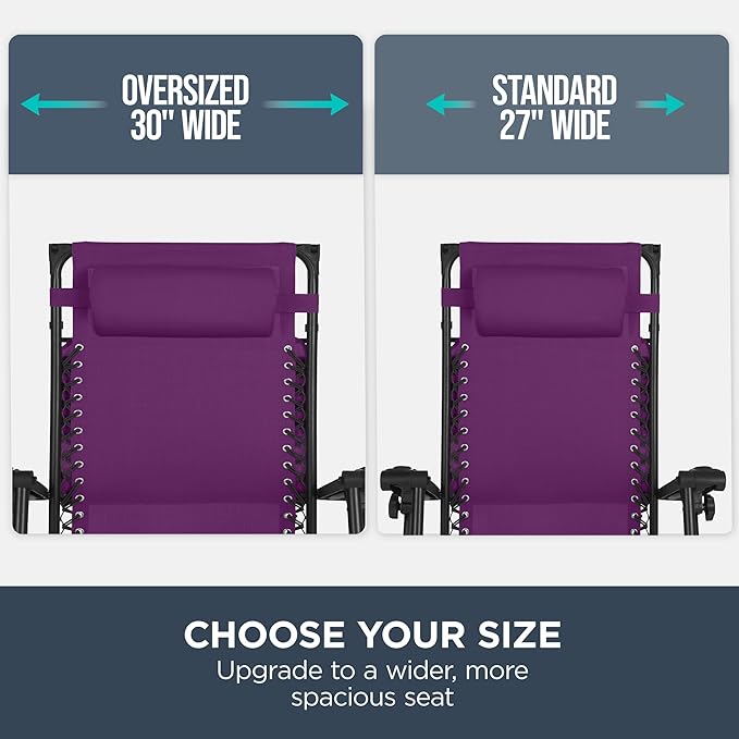 Best Choice Products 30” Wide Folding Zero Gravity Outdoor Recliner Patio Lounge Chair w/Adjustable Canopy Shade - Photo 4