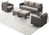 Rilyson Wicker Outdoor Patio Furniture Set - 5 Piece Patio Conversation Set with 2 Swivel Rocker Chairs - Photo 8